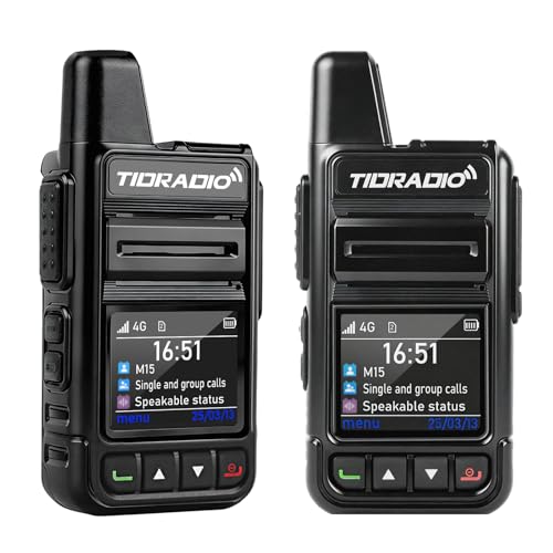 TIDRADIO TD-M15 Global PTT 4G Walkie Talkies for Long Range Adults, Nationwide Coverage Unlimited Range 6000 Miles, POC Radio with SIM Cards, PPT 2 Way Radios for Family, Logistics, Company use-2 Pack