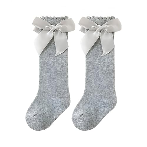 Image of SYGA Baby Long Socks Cotton, Over The Knee, No Tightness, High-Top, Bow Pattern