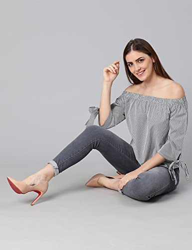 Image of oxolloxo Ragalia Stripes Printed Off-Shoulder Women top