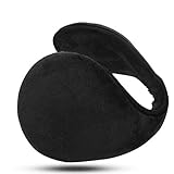 Winter Ohrenwärmer - Strickwolle Warme Ohrenschützer Faltbare Plüsch Warme Ohrwärmer Earmuffs für Damen Herren Winterzubehör (Schwarz)