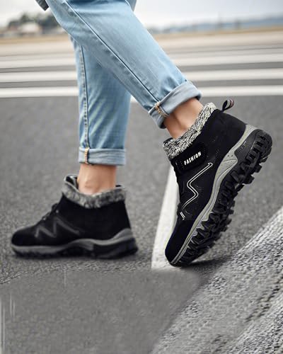 JishinGal Women’s Orthopedic Winter Pain Relief Footwear Fleece Athletic Shoes Anti-Slip Lightweight Arch-Support Shoes Outdoor Boots4