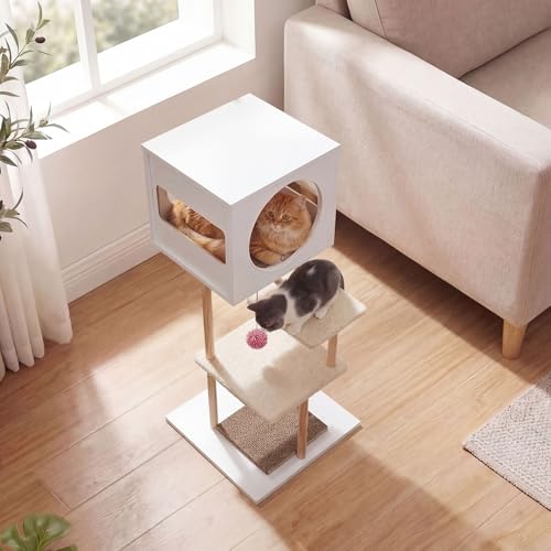 Árbol moderno para gatos Tangkula 40 pulgadas madera miniatura 3