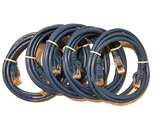 Pack de 5 cables ethernet Cat6 azul de 5 pies miniatura 1