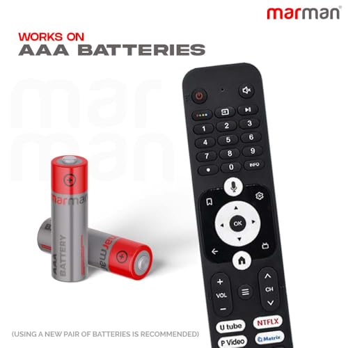 Image of marman Compatible with Haier Google Tv Remote Control Model HTR-U31 Suitable for LE32K800GT LE43K800UGT LE50K800UGT LE55K800UGT LE65K800UGT Television with Voice Command - Pairing Must!