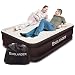 Englander First Ever Microfiber Queen Air Mattress, Luxury Microfiber airbed with Built in Pump, Highest End Blow Up Bed, Inflatable Air Mattresses for Guests Home Travel 5-Year Warranty (Brown)