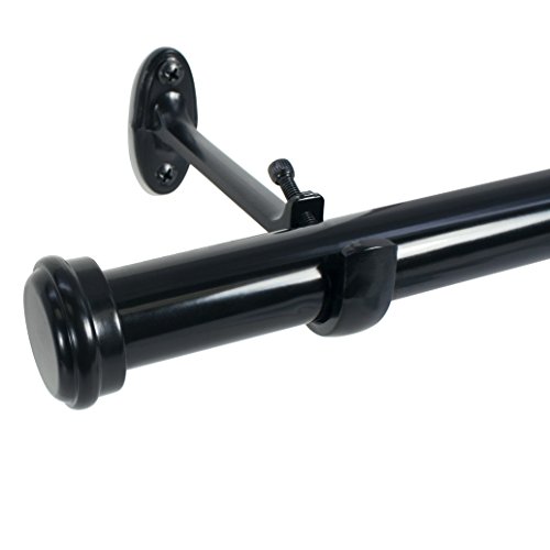 Decopolitan 27941-72Es 7/8-Inch End Cap Curtain Rod Set, 72 To 144-Inch, Black Espresso #TOP1
