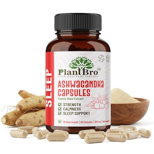 Image of Organic Ashwagandha Capsules - 650mg | Nano Extract for Stress Relief, Sleep Support & Calmness | Natural Energy, Strength & Immunity Booster (60 Capsules)