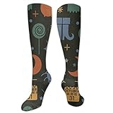 Xarchy Calcetines hasta la Rodilla para Hombres y Mujeres, para Medias de Viaje médicas atléticas (patrón de Calavera de Canasta de Dulces de Halloween)