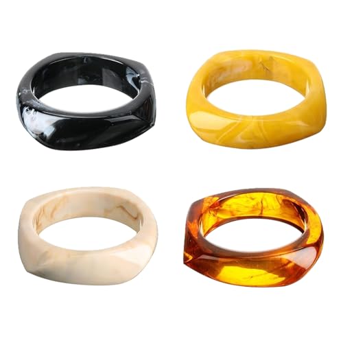 Square Acrylic Resin Bangle Bracelet Geometric Irregular Bangle Bracelets Colorful Chunky Bracelet Acrylic Resin Bangles Sets for Women