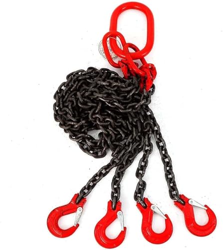 CucCe Cadenas de elevación Eslinga de Cadena portátil y Duradera de 4 Patas de Alta Resistencia con Gancho de Agarre, Utilizada for Levantar maquinaria y construcción Pulsera(100CM)