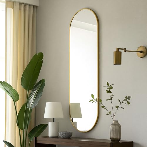 Neo 50 x 160 cm Gold Wall Mirror Metal Frame Framed Full Length Vertical Hanging Home Modern Dressing Bedroom Hallway Dressing Room