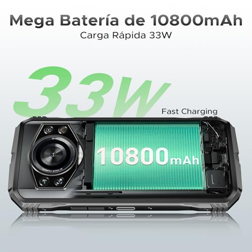 DOOGEE S Cyber Pro Rugged Smartphone Unlocked, 32GB+512GB Rugged Phone,10800mAh Battery, 6.6" FHD+120Hz Waterproof Phone, 50MP+32MP, IP68/IP69K/Dual SIM/NFC/OTG/Face ID,Silver