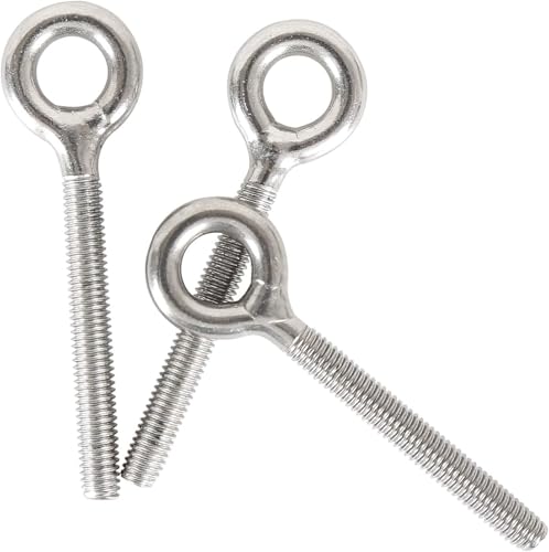HVDHYY M6 304 Ringschrauben Lang Ring aus Edelstahl, Ösenschraube lange Schraube, Gewindestange, Ringschraube, 10 Stück zur Befestigung und Aufhängung