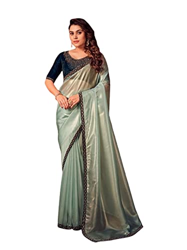 Sari de mariage en soie scintillante et col bijoux Zarkan d'exception