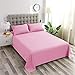 Ghooss Pink King Bed Sheet Set with Deep Pocket,Super Soft Microfiber Bedding-Breathable,Warm,Wrinkle,Fade Free,4 Piece Bedding Sheet Sets(King,Pink)