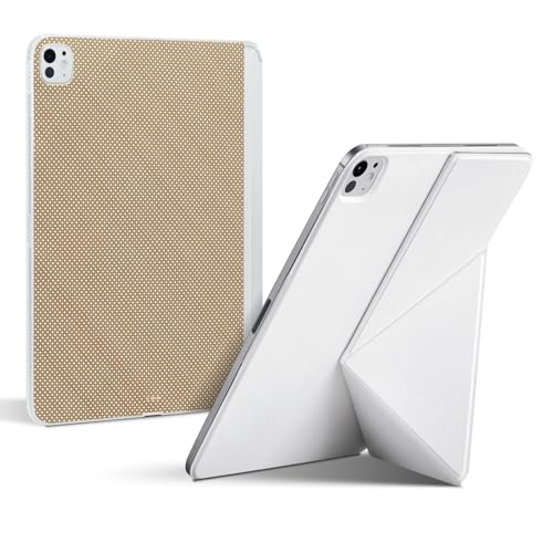 PITAKA Magnetic Case & Multi-Folio for 2025/2024 iPad Pro 11 inch, Magic Keyboard Compatible Case and Multi-fold Folio with Hidden Magnetic Apple Pencil Holder - White and Canyon Yellow