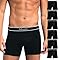 MASH 6 Cuecas Boxer Microfibra Poliamida Sem Costura Box Masculina, 6 Preto, P