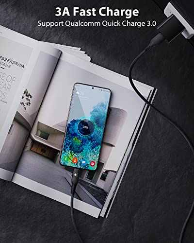 Conmdex Usb C Cable 10Gbps, [2-Pack, 3Ft] Usb 3.1 Gen 2 Android Auto Usb A To Usb C Cable, 3A Type C Charger Fast Charging Data Transfer Cord For Samsung Galaxy S23 S22 S21 S10 S9 Note 20 10, Black #TOP1