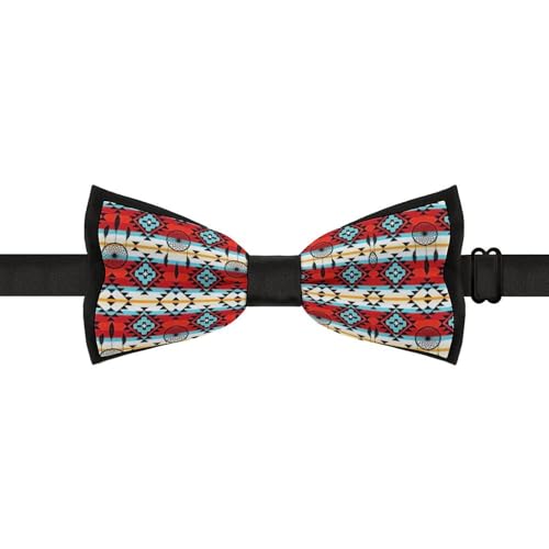 GoasNei Native American Pattern Bow Tie for Men Adjustable Necktie Funny Tie Neck Ties for Weddings Party