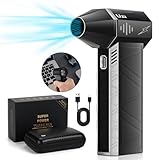 UZI Compressed Air Duster 150000RPM Electric Air Duster for Cleaning PC&Keyboard, 4 Speeds Adjustable Rechargeable Cordless Jet Dry Blower Air Blower for Car and Home,Outdoors,etc(Black)