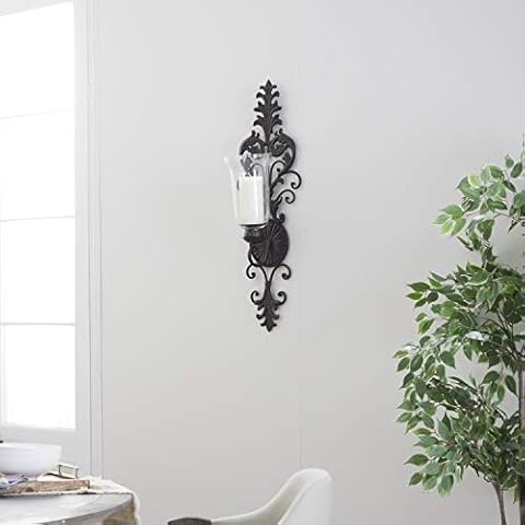 Deco 79 Metal Vidrio Candle Sconce Navidad Cover