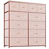 Enhomee pink dresser for girls bedroom with 12 drawers dresser for bedroom with sturdy metal frame and wooden top fabric bedroom dressers chests of drawers for bedroom nursery closet pink  urban country home decor