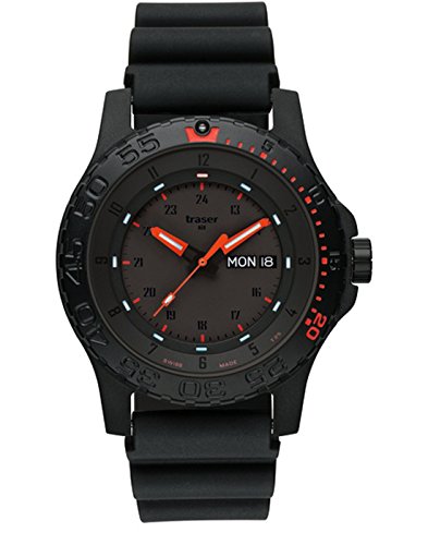 Traser Red Combat Watch - Rubber