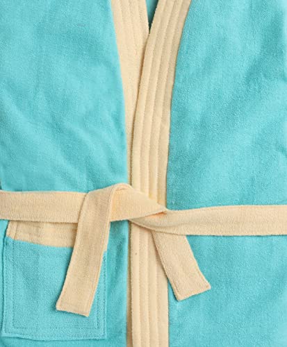 Image of BUMZEE Mint & Yellow Terry Cotton Boys Bathrobe Age - 2-3 Years