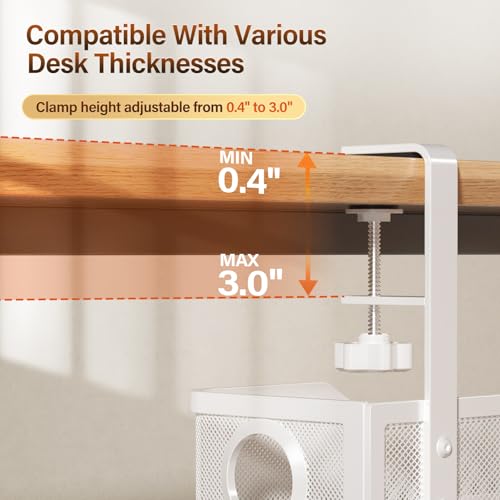 Premium Under Desk Cable Management Tray - No Drill, White - Image 2