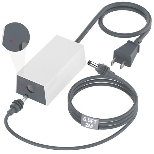 Starlink Mini Power Supply & Accessories Official Replacement 60W AC Adapter with 5.5FT Power Cord & 6.5FT Detachable DC Cable with LED Light Indicator for Starlink Mini Dish