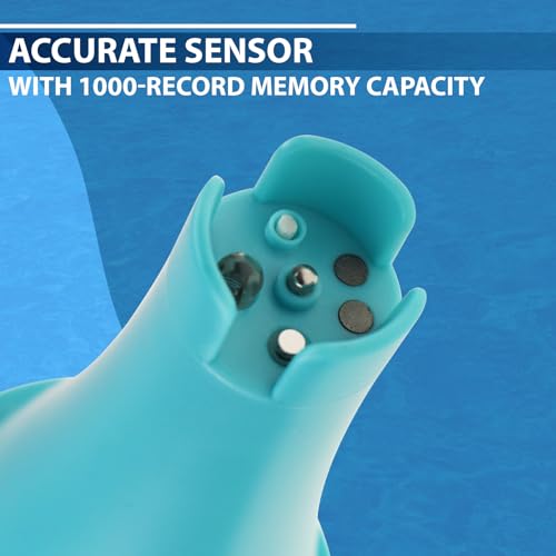 6-in-1 Wassertester mit Bluetooth & Datenspeicherung Schwimmbad-Wasserqualitätsmesser für Chlor, pH, EC (Leitfähigkeit), ORP, Salzgehalt & Temperatur, inkl. Smart-App für Pool, Hydroponik & Aquarien