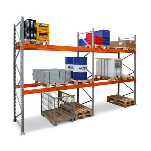 Palettenregal Artus - Anbauregal mit 3 Ebenen - Fachlast 3.000 kg - 3.000 x 1.900 x 1.100 mm (HxBxT) - Schwerlastregal