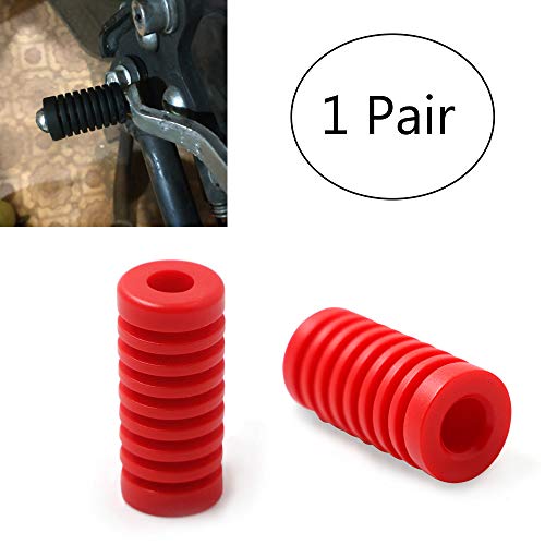 COPART Motorcycle Gear Shift Shifter Lever Pedal Rubber Cover Universal Kick Start Rubber for Yamaha Suzuki Kawasaki Honda and More (Red, 1 pair)
