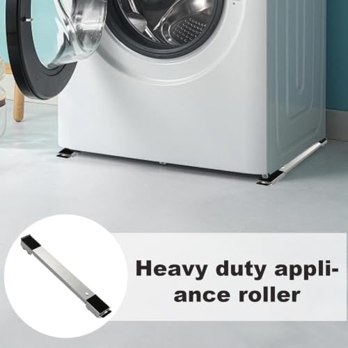 Base móvil para lavadora con rodillos resistentes y soporte ajustable para refrigerador 4
