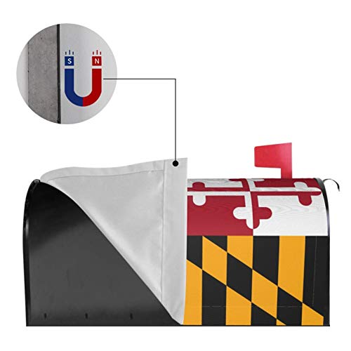 Image of Dujiea Maryland Flag Mailbox Wraps - Waterproof Magnetic Post Box Cover, Large Size 25.5 inch L x 21 inch W - Garden Yard Outside Farmhouse Home Decor