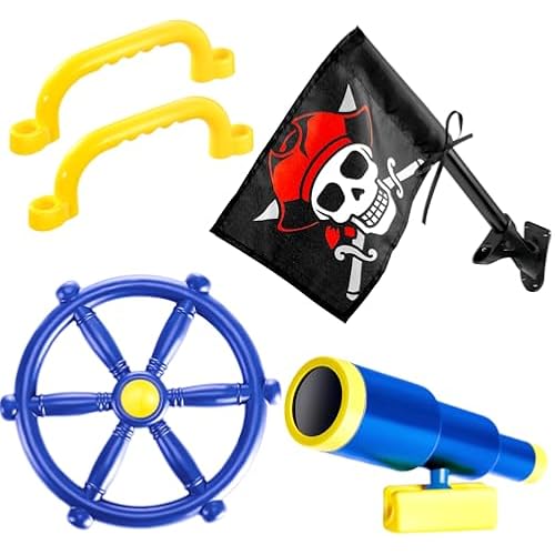 Junkin 5 Pcs Pirate Playground Equipment, Pirate Playset Accessories,Blue