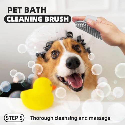 Image of Dog Brush for Shedding, 7 PCS Dog Grooming Brush Kit, Undercoat Rake, Slicker Brush, Deshedding Comb, Bath Brush, Nail Clipper for Long & Short Haired Dogs & Cats, Black