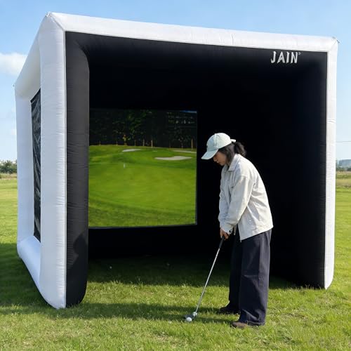 Inflatable Golf simulator10ft(H) x13ft(W) x10ft(L) | Large Size Indoor/Outdoor Golf Practice Swing Tent with Projection Screen, Suitable for All Skill Levels (Projector Not Included)