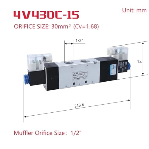 Électrovanne 5 voies 3 positions à double commande pour inversion fluide - 3