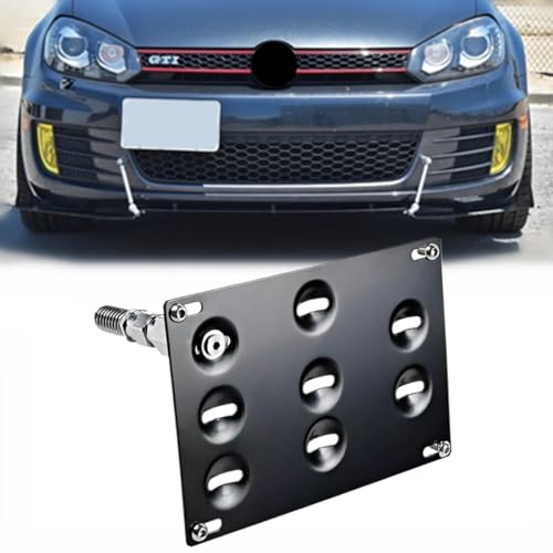 MINAKEDA Front Tow Hook License Plate Bracket for VW & Audi