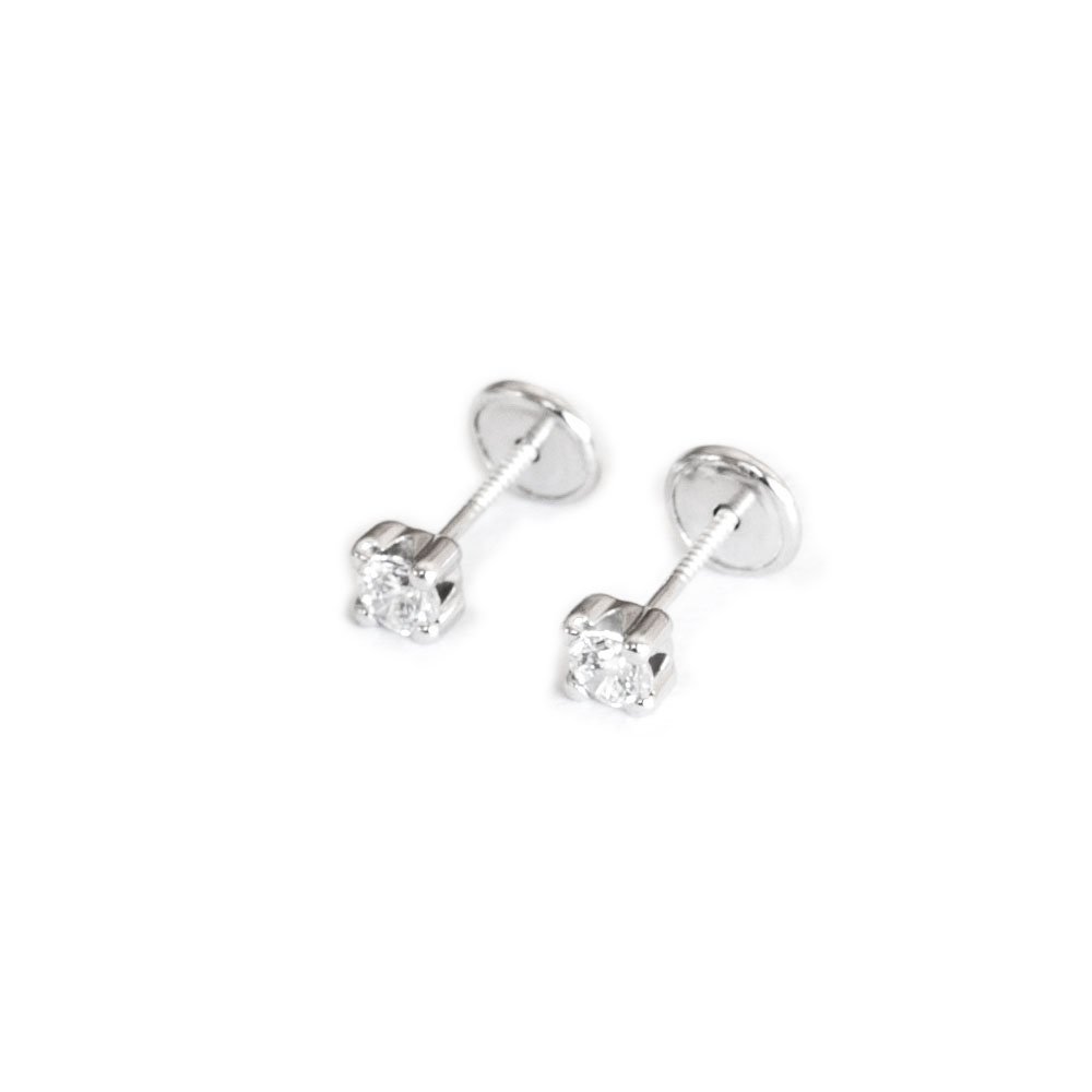 Orecchini Rotondo Zircone 2,5 mm Argento Sterling 925 brillante