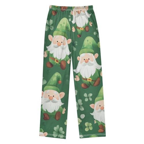 Gnome Lucky Clovers Boys Long Pants Soft Trousers Elastic Waist Kids Lounge Bottoms with Pockets S-XL2