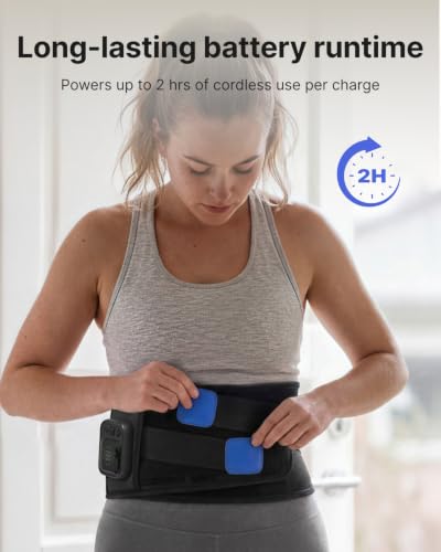 Image of RENPHO Heating Pad for Back Brace, FSA Eligible HSA, Gifts for Men Women, Portable Cordless Wearable Belt with Massager, Lower Back Support Pain Relief with 5 Heat 3 Vibration, Detachable Support