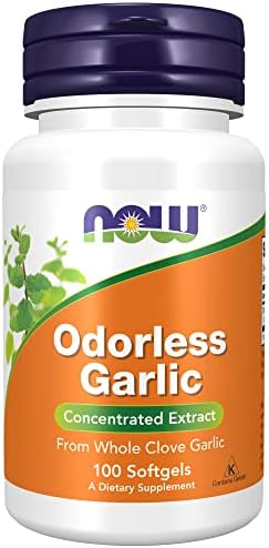 NOW Supplements, Odorless Garlic (Allium sativum), Concentrated Extract, 100 Softgels