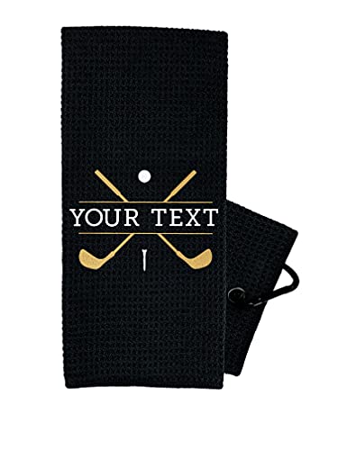 Wolf Golf Towels - Custom Golf Towel - Embroidered Golf Towels for Golf Bags with Clip - Personalized Golf Towel for Golf Bags for Men - Golf Gifts for Men