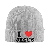 Strickmütze Jesus – Ich Liebe Jesus Cuffed Hats Winddicht Beanie Mütze Bequeme Wintermütze Für Winter Travel Camping