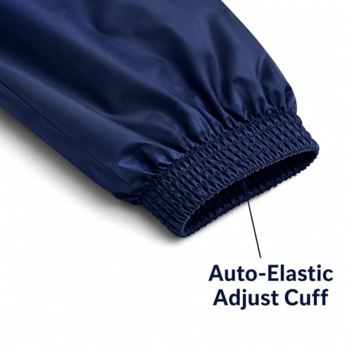 Image of Waterproof Hooded Long Rain Coat for Men, Polyester, Full Sleeves, Regular Fit, Outdoor Riding, Camping & Hiking