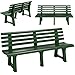 Casaria® Gartenbank Sitzbank Wetterfest Kunststoff 240kg Belastbarkeit Rückenlehne 3-Standfüße 145x46cm Garten Balkon Terrasse Bank Ergonomisch Grün