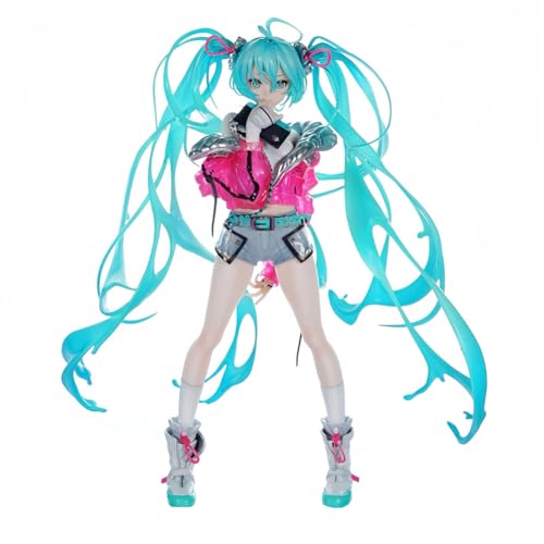 Jilijia Statue de Miku en Anime, Figurine Miku debout, Action Figure, Modèles de Collection, Décoration de Bureau, Cadeau de Noël et d'Anniversaire pour les Fans d'Anime, 24CM