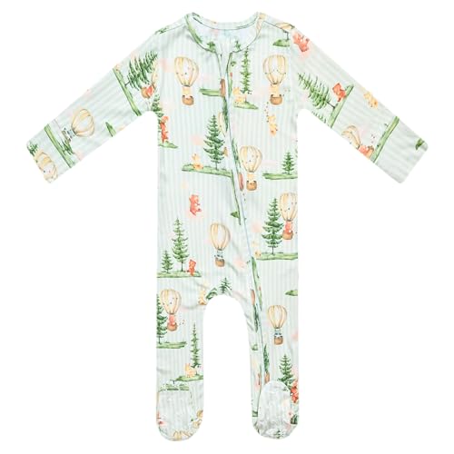 Image of Copper Pearl Bamboo Zip-Up Footie Pajamas - Buttery Soft Sleep and Play Footies for Boys and Girls
